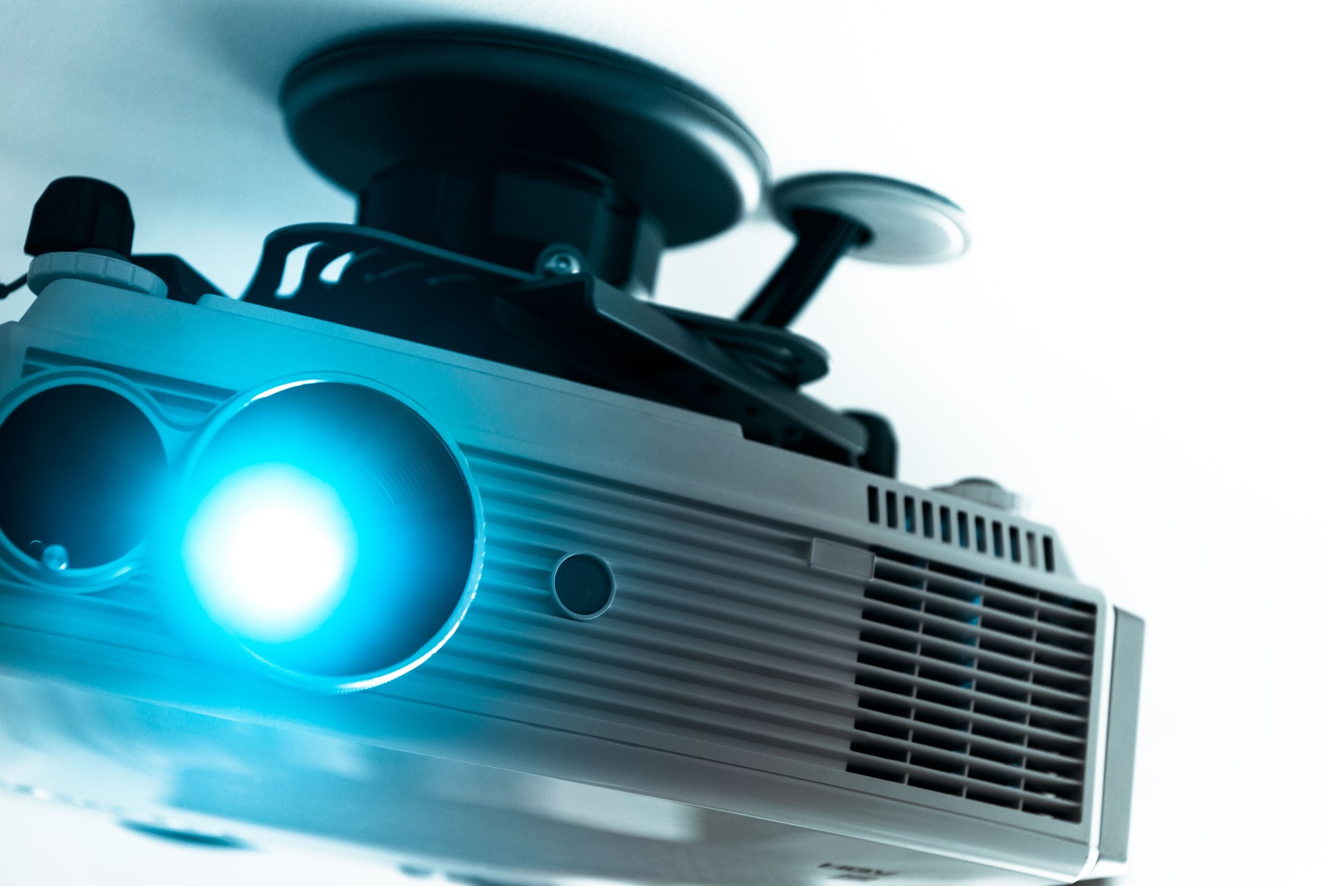 Home cinema projector on the ceiling